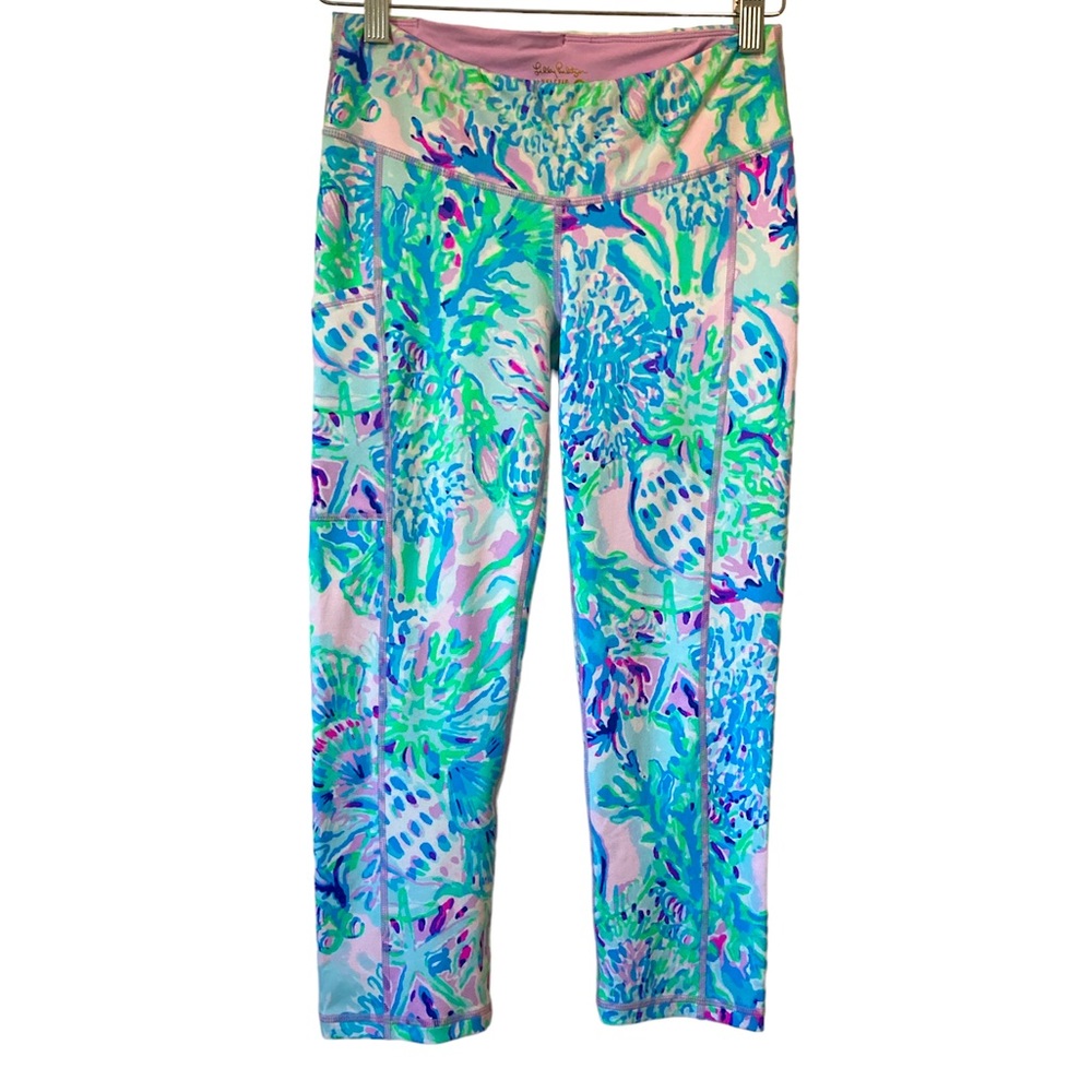 Lilly Pulitzer Luxletic Yoga Pant Leggings Athleisure Sport Floral Pastel Small